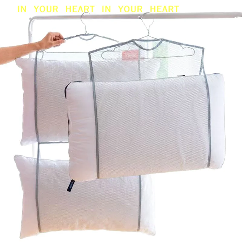 【X】Multifunctional Large Capacity Dryer Bags Organizer Hanging Pillow Drying Rack Outdoor Windproof Doll Drying Net