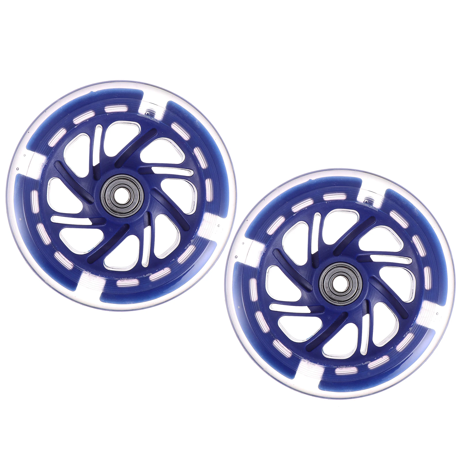 

2Pcs High Elasticity Wear Resistant PU Scooter Wheels Electric Skateboard Flashing Bearings Stable Long Service Roads Squares