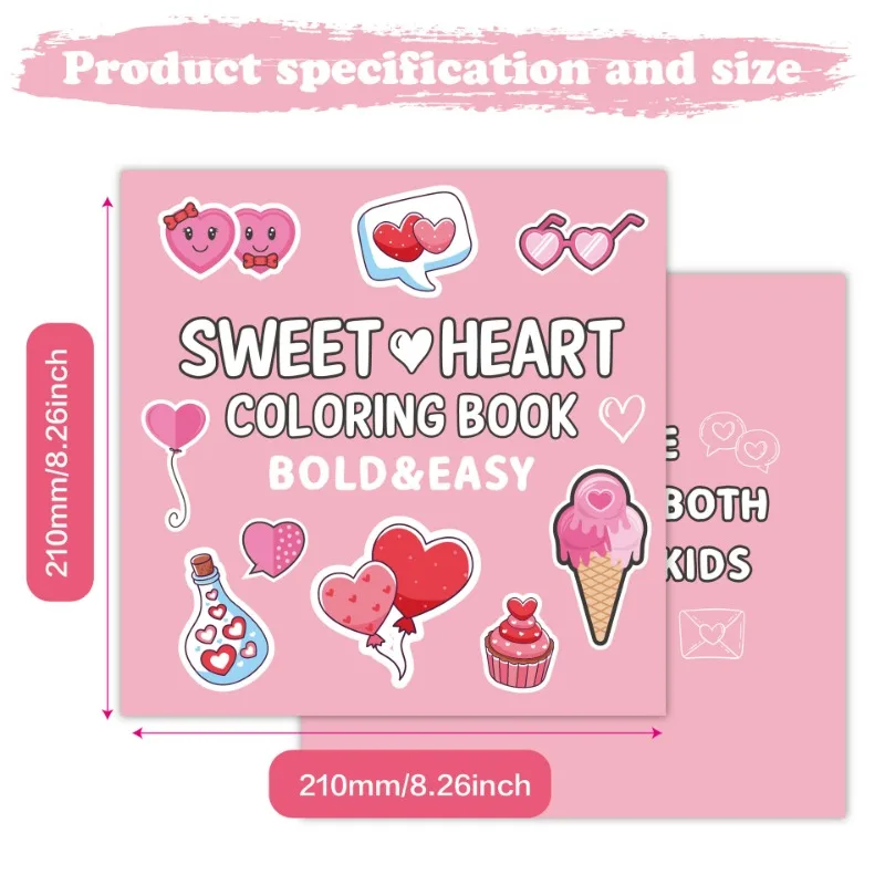 Children Sweet Heart Coloring Book Montessori Drawing Food Fruit Color Markers Painting Educational Creative Graffiti Notebook