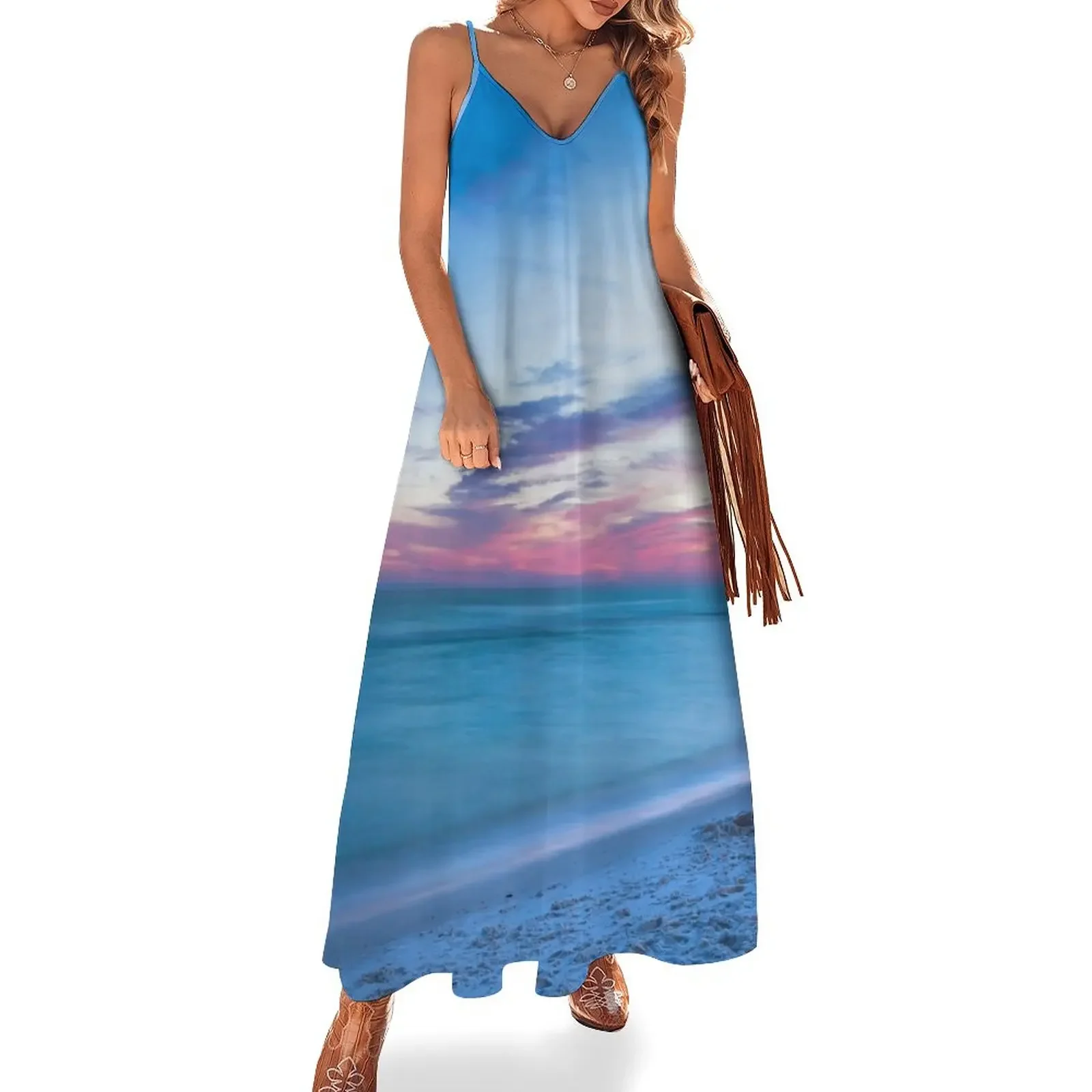 

If By Sea - Sunset on the Beach Near Destin Florida Sleeveless Dress women evening dress fairy dress