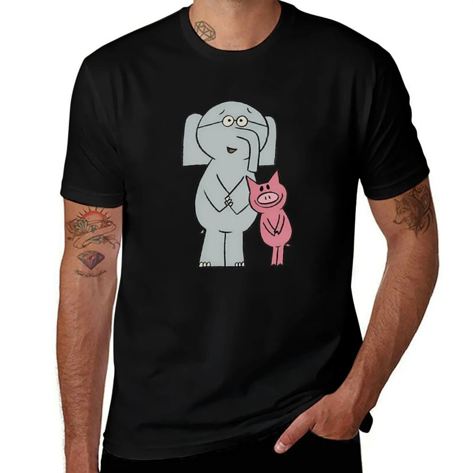 Elephant and Piggie - Gerald and Piggie Cute T-Shirt Work Style Casual T-Shirt