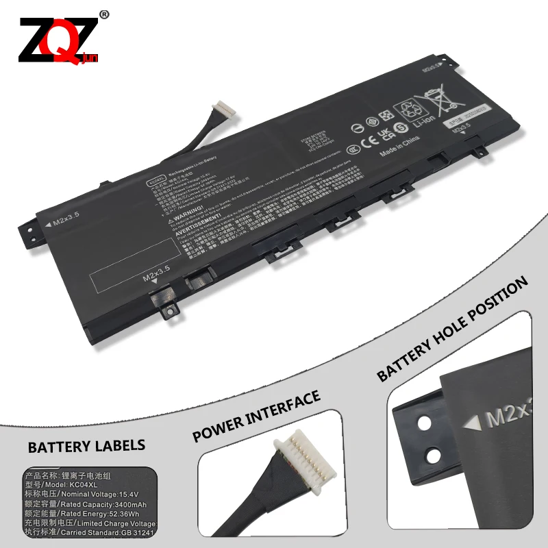 KC04XL 53.2Wh Battery for HP Envy X360 13-AG 13M-AQ 13-AH 13-AQ0010TU 13-AH0010TX HSTNN-DB8P HSTNN-IB8K L08544-2B1