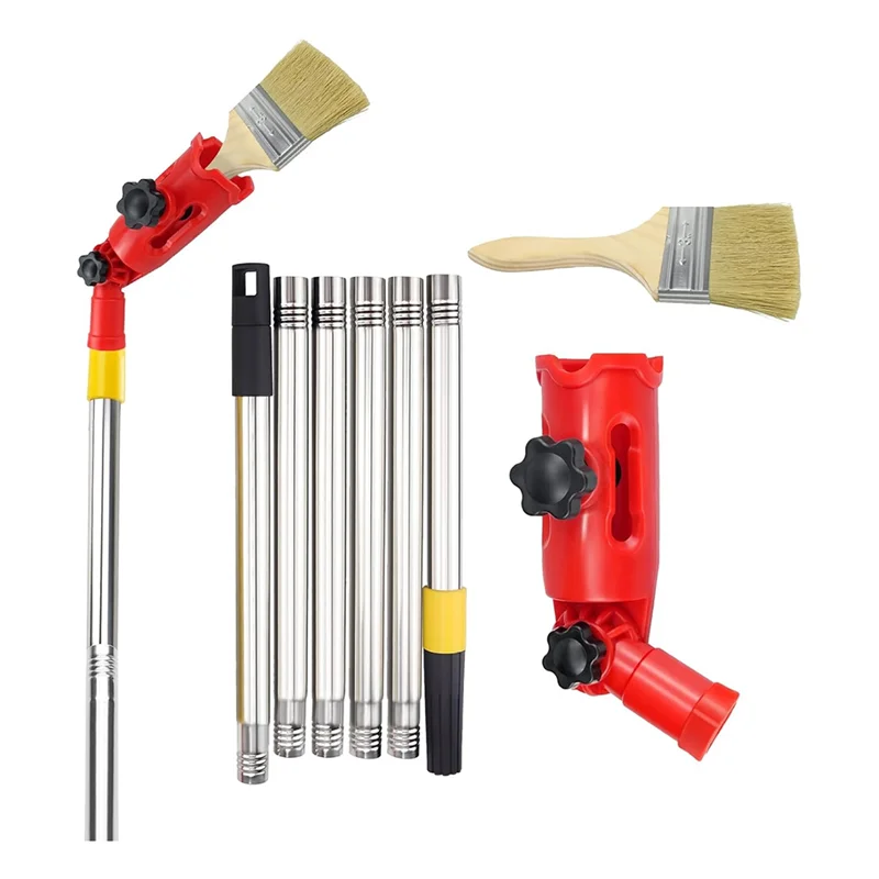 A19F-Multi-Angle Paint Brush Extension Pole Kit Handheld Paint Tool Extender Attachment Bracket Suitable For Ceiling, Window