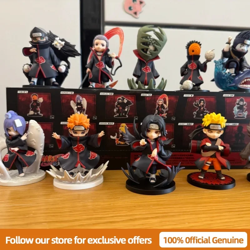 Figura de acción Pop Mart Naruto Shippuden, batalla con Akatsuki, caja ciega, estatua decorativa coleccionable, juguete sorpresa de moda
