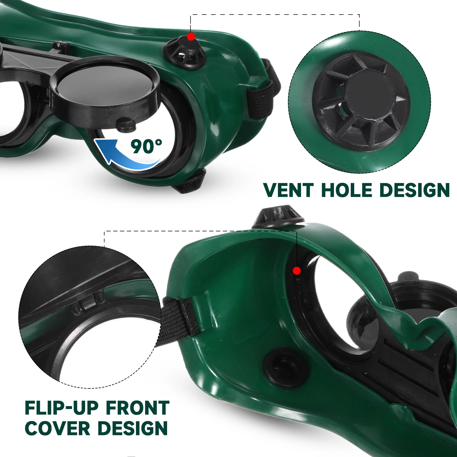 2 قطعة نظارات لحام نظارات واقية الوجه متابعة تصميم السلامة الصناعية المضادة للخدش عدسة التهوية مريحة تناسب