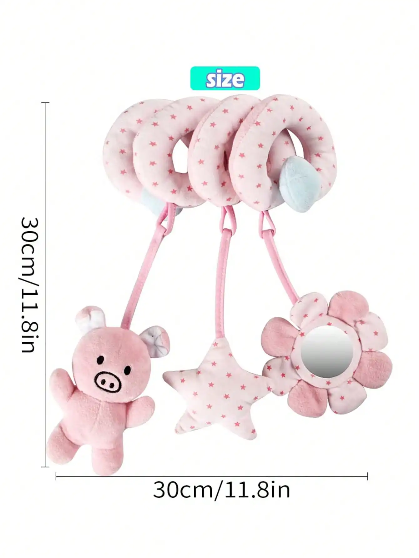 قلادة أطفال من القطيفة قابلة للفصل، لعبة تعليق مقعد السيارة، عربة أطفال لطيفة على طراز Ins، سيارة حلزونية، ملفوفة حول السرير