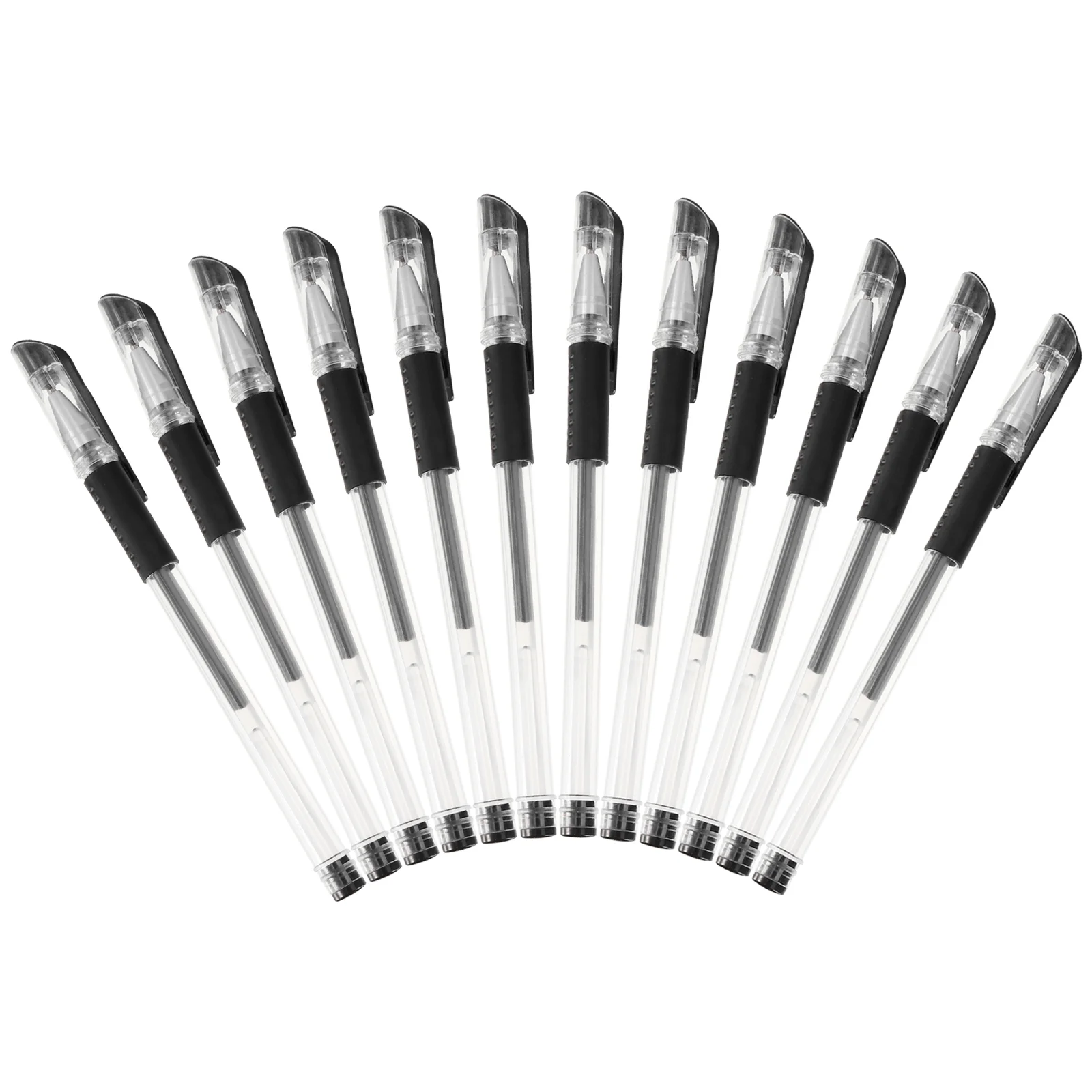 12pcs 05mm Fin Point Pen Gel Ink Roller Ball Pens for Office School Students Stationery (Black)