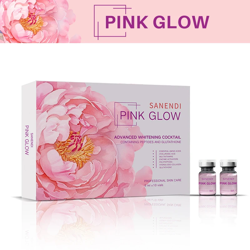 Advanced Pink Glow Korean Serum Peptide PDRN Hyaluronic Acid Infused Dr.Pen Peptide Hydrating Firming Brighten 5ML*10Vial