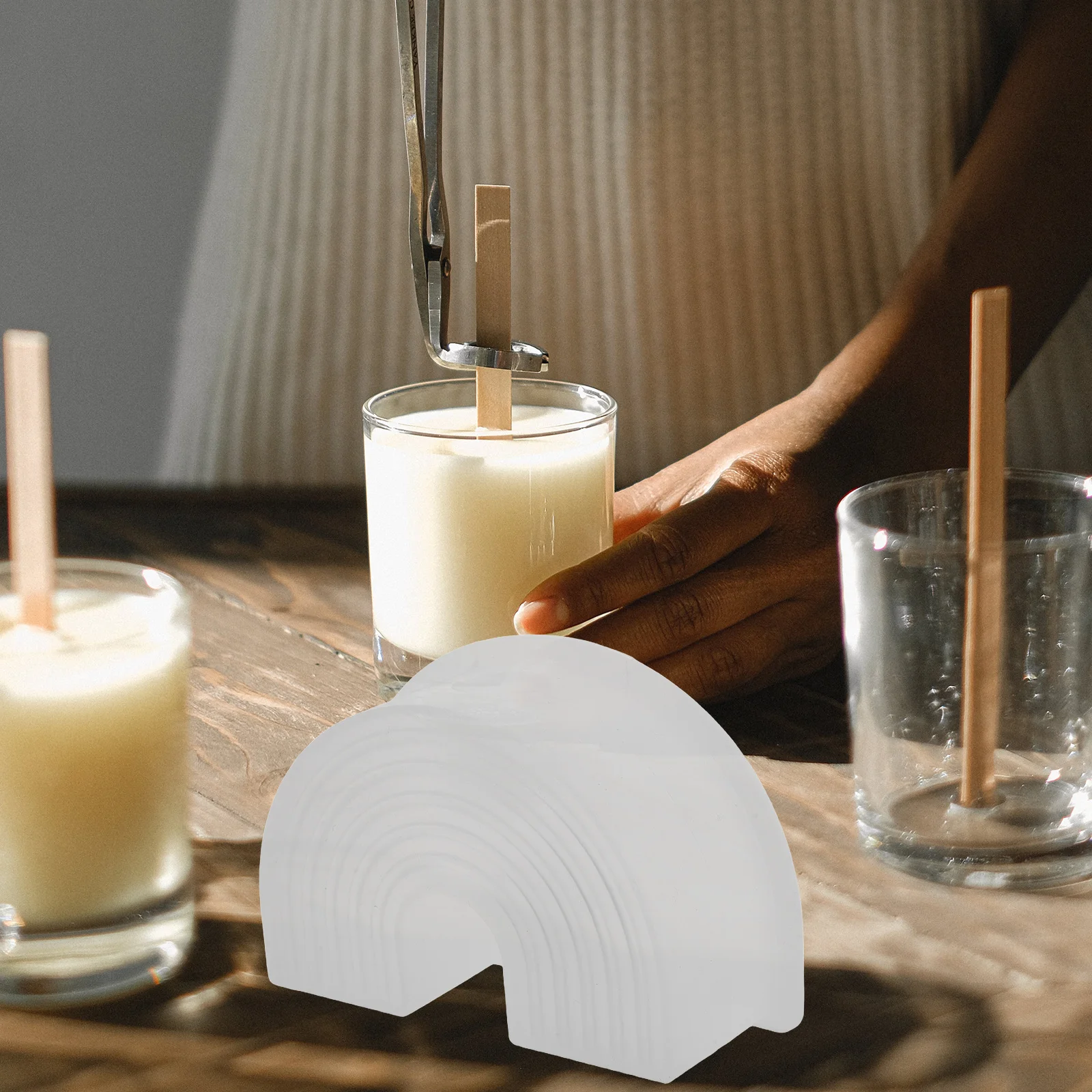 

2Pcs Arch Holder Silicone Mold Creative DIY Home Decor Craft Projects Silicone Tealight Holder Mold