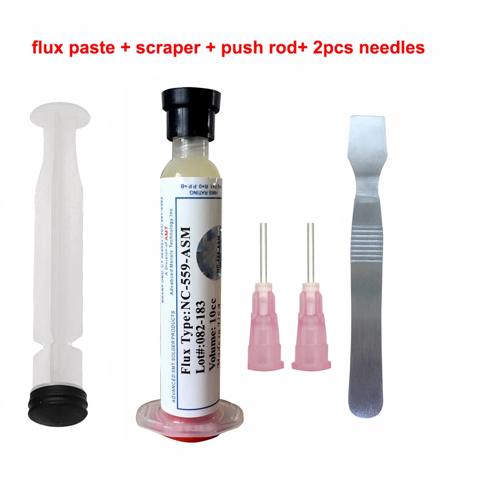 Flux Paste 10CC NC-559-ASM Flux Paste BGA CSP Unleaded No-Clean Solder Paste Solder Flux Repair Phone Electronics Welding Solder