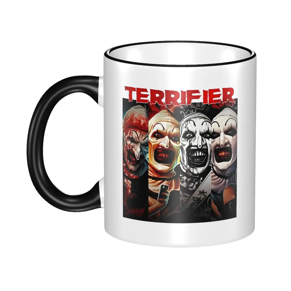 Kawaii Terrifier Clown Faces Tea Cup Room Mug