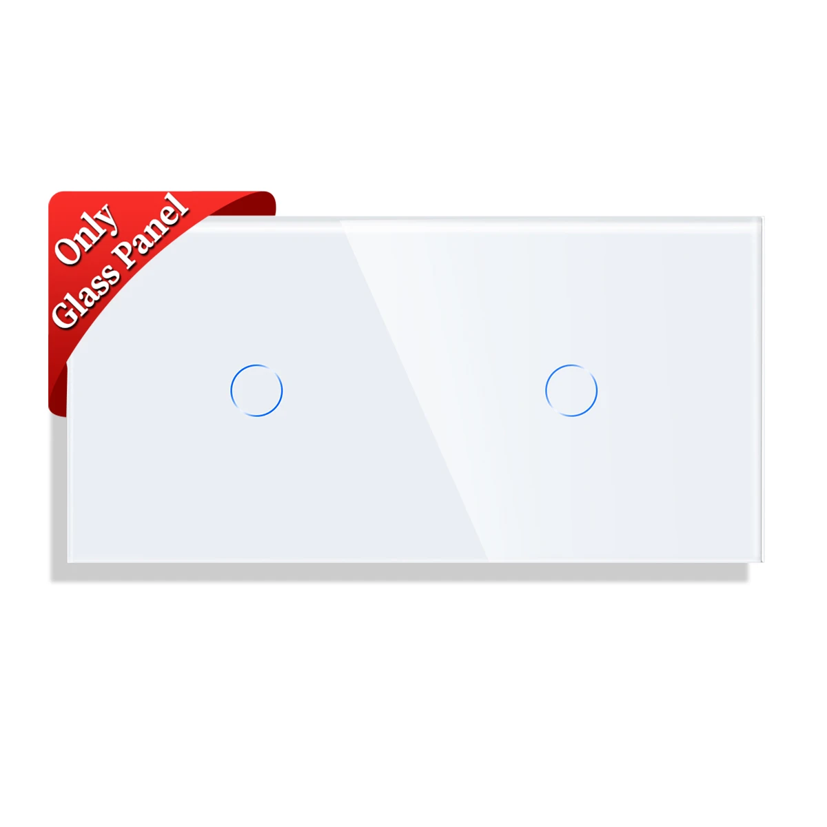 Bingoelec UK EU RU Standard Pearl Crystal Glass 86mm 158mm Single Panel White Wall Touch Switch Base 1/2way DIY Part