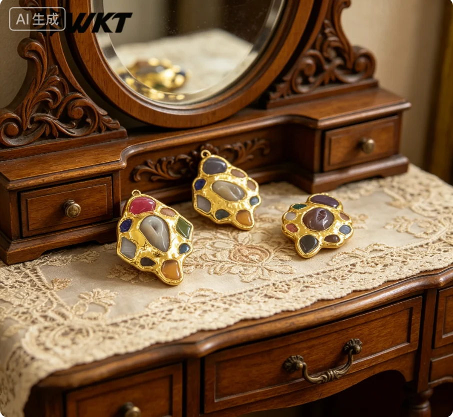 WT-P2009 Popular Gemstone Classic Exquisite Pendant With 18k Real Gold Plated For Girls Daily Anniversary Gifts