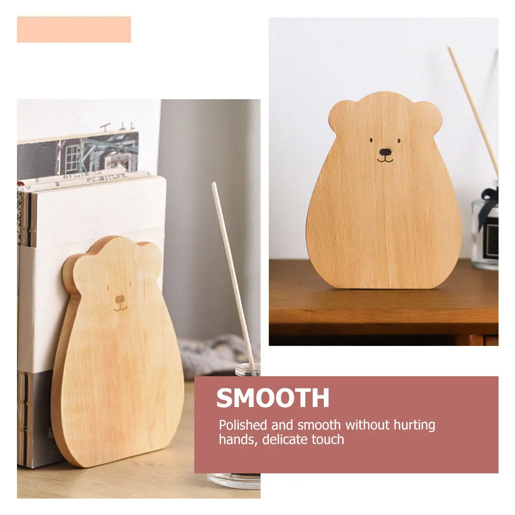

2Pcs Cute Shaped Wood Bookends Sturdy Desktop Book Holder for Office Coffee Shop Bookstore Tidy Display Accessory
