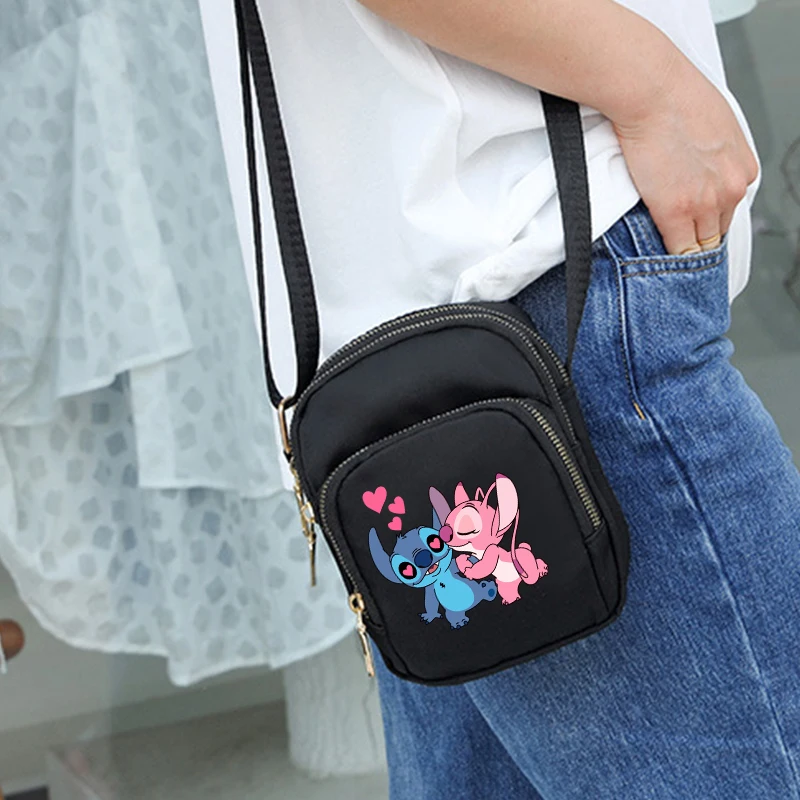 Women Crossbody Bags Stitch Zipper Mobile Phone Shoulder Bag Disney Lady Female Multifunction Mini Handbags Wallet Purse Gift