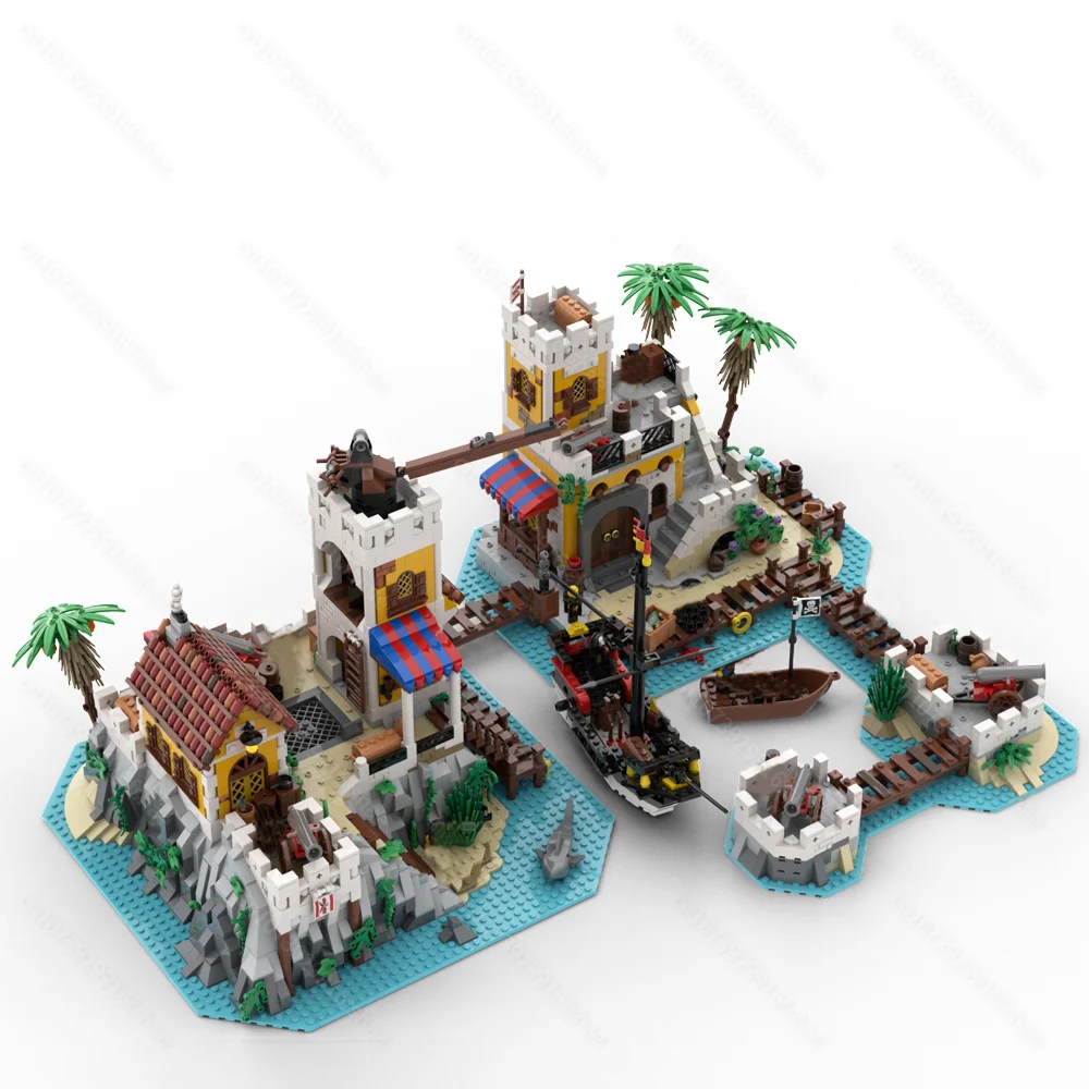 New medieval Pirate Series MOC Imperial Trading Post Eldorado Fortress DIY creative ideas children Toy Gift building blocks