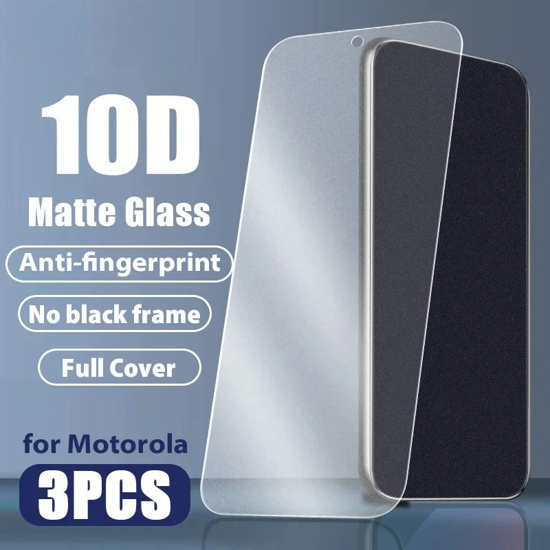 

3Pcs 10D Matte Tempered Glass For Motorola Moto G24 G04 G34 G54 G14 G13 G23 G32 G73 G53 G72 G62 G52 G42 G Play Screen Protector