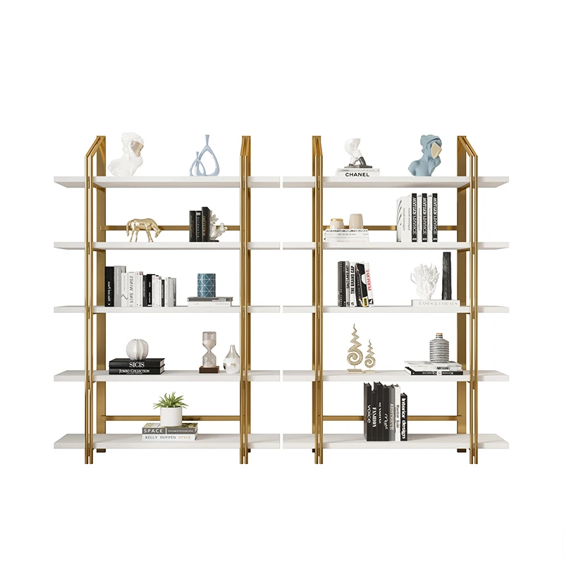 

Modern stainless steel bookshelf Floor-to-ceiling bookcase display rack Living room partition shelf display rack