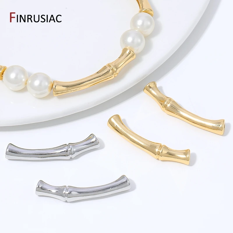 18K Gold Plated Brass Tube Spacers Beads,Bamboo Joint Through-hole Separator Beads For DIY Jewelry Making Accessories view 6