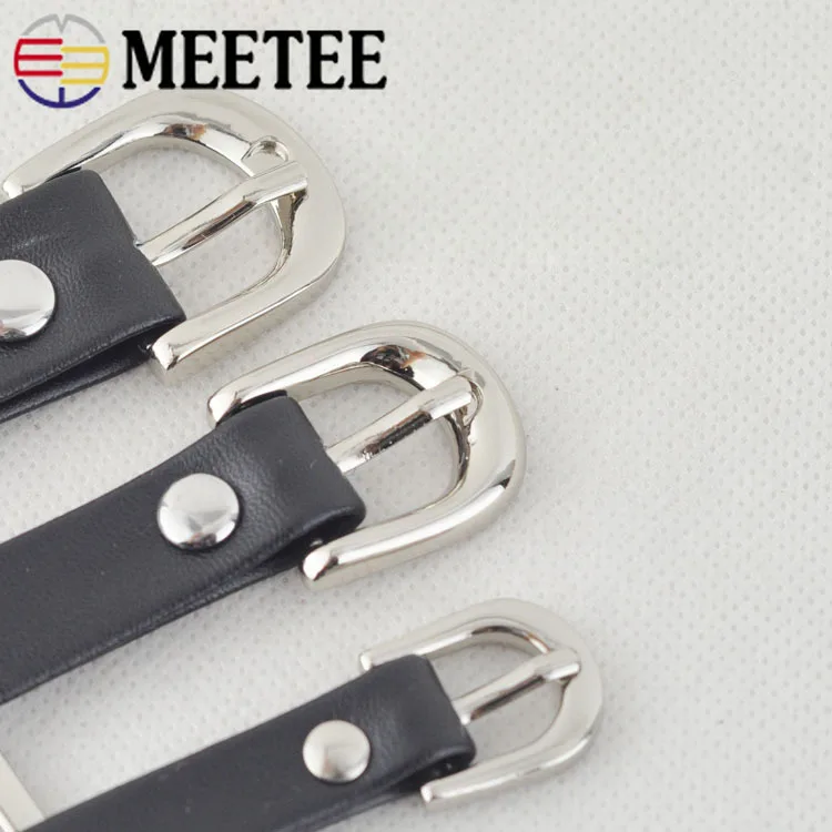 4/10pc Meetee Handbag Shoes Strap Belt Metal Pin Buckles 11/15/20mm Slider Web Adjuster DIY Leather Craft Repair Accessory F3-25