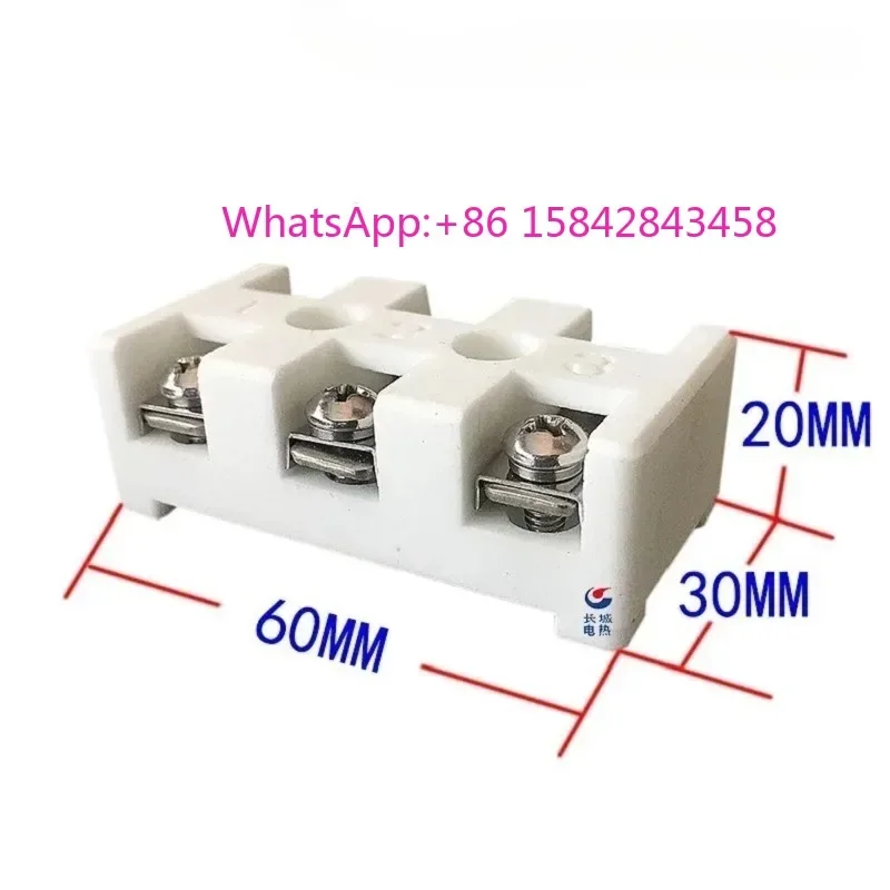 10 PCS Stainles-s steel high-frequency porcelain terminal blocks 2 bits 220V 380V ceramic connector