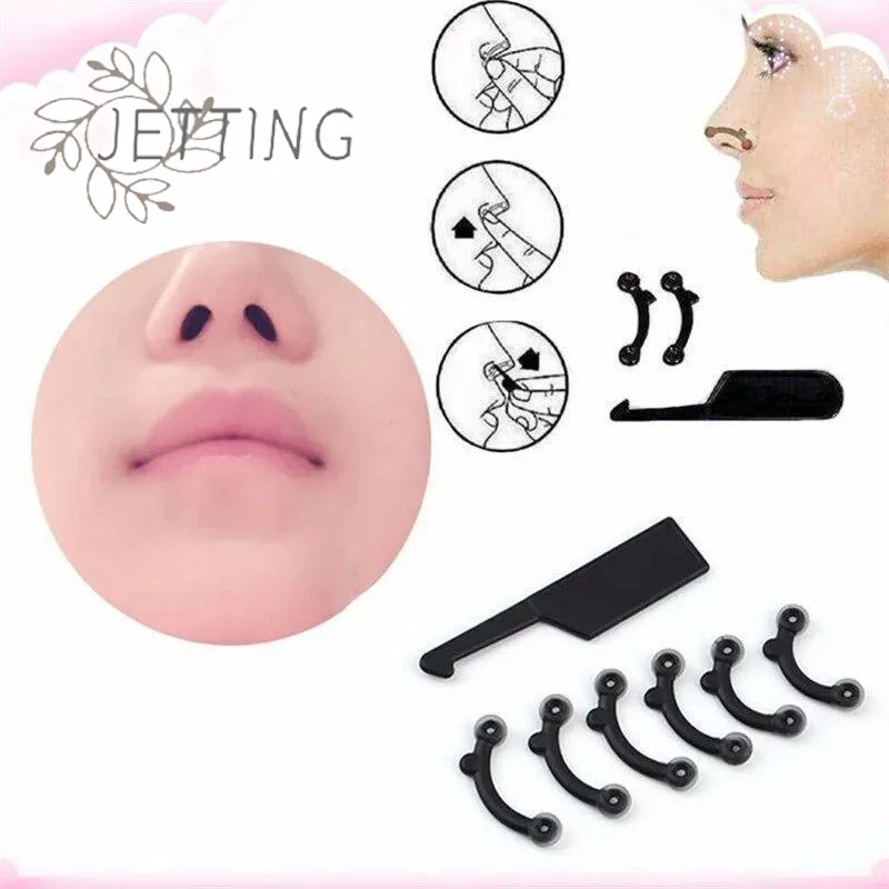 (DP11)1 Set Elastic 3 Size Nasal Bridge Straightener Invisible Nose Shaper Pain Free Acrylic Nose Clip Corrector