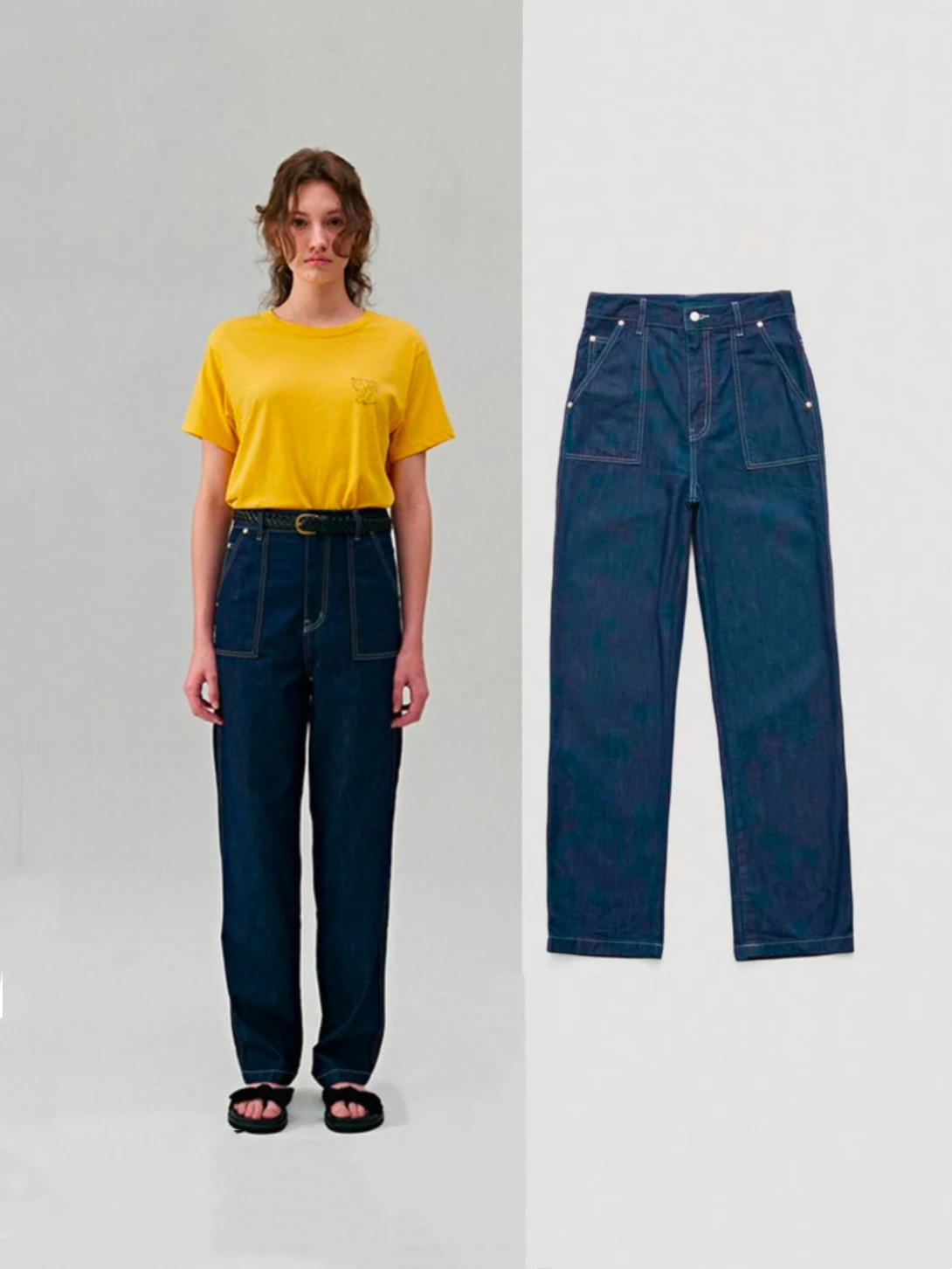 

Джинсы женские летние прямые с высокой талией, свободного кроя, из тонкого денима, на молнии, темный цвет