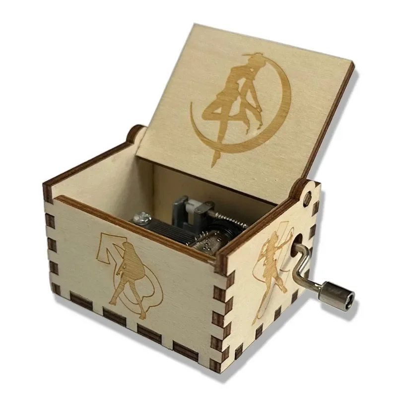Sailor Moon Figurines Hand Crank Music Box Cartoon Anime Derivative Peripherals Women Birthday Party Gifts Decoration Ornaments view 2