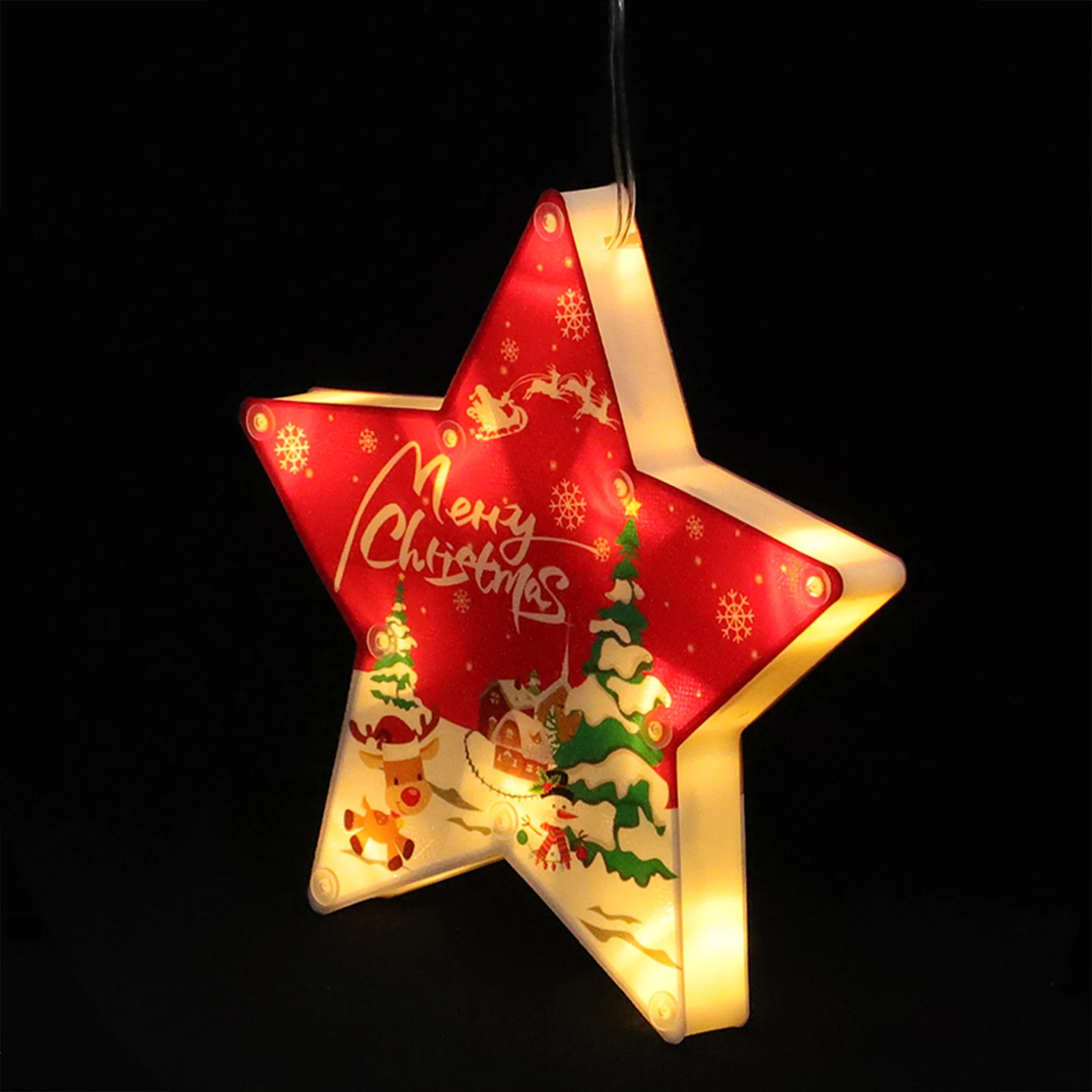 

Christmas Sucker Lights Decorative Xmas Showcase Santa Claus Party Glass Wall Window Festive LED Christmas Lights