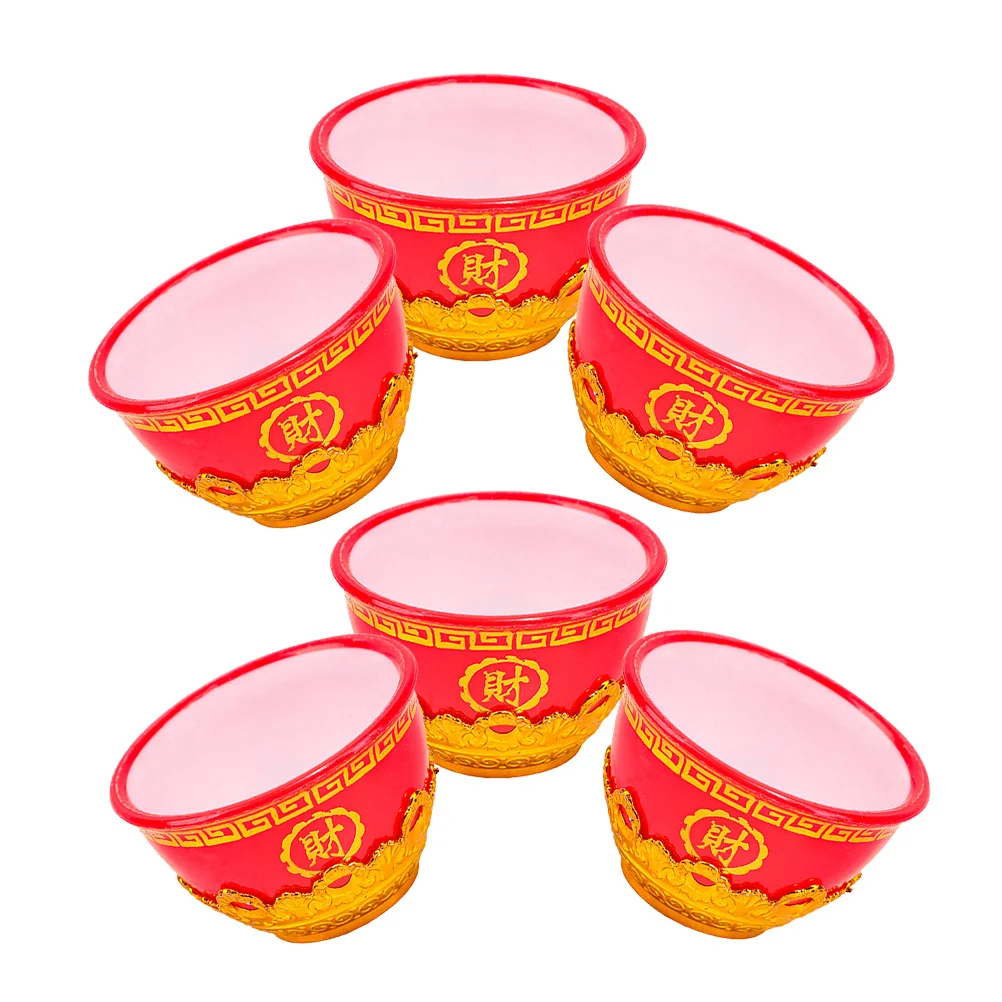 6 قطعة كوب تقديم المياه كوب عبادة دقيق للاستخدام في المعبد وديكور المنزل سطح أملس مصقول متعدد الوظائف