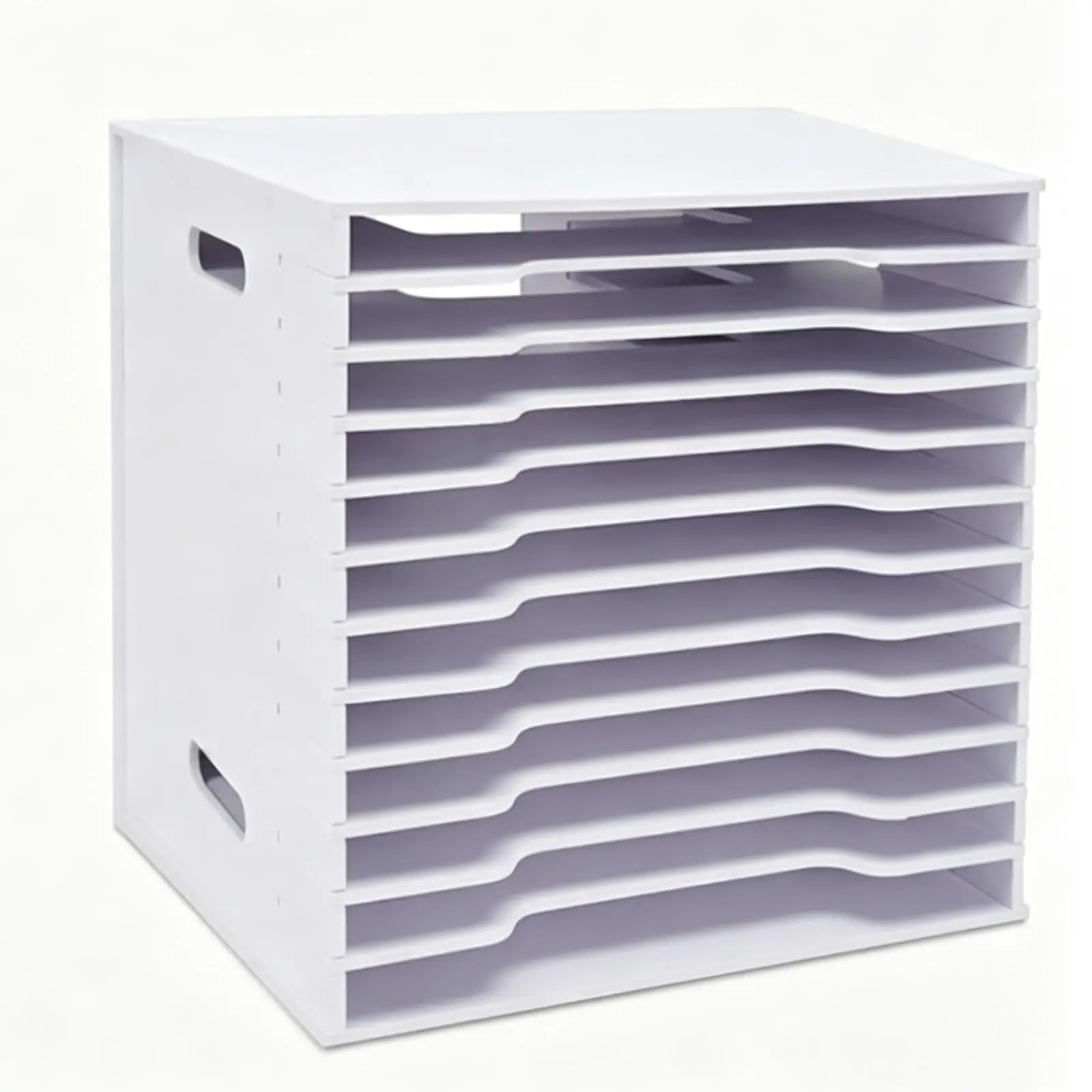 Desktop File Sorter Rack 12 Tier Pvc Paper Storage Organizer 13x12.2x13 Inch For Home Office Classroom