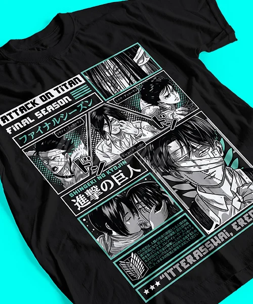 T-shirt For Anime Attack On Titan Batalla Final