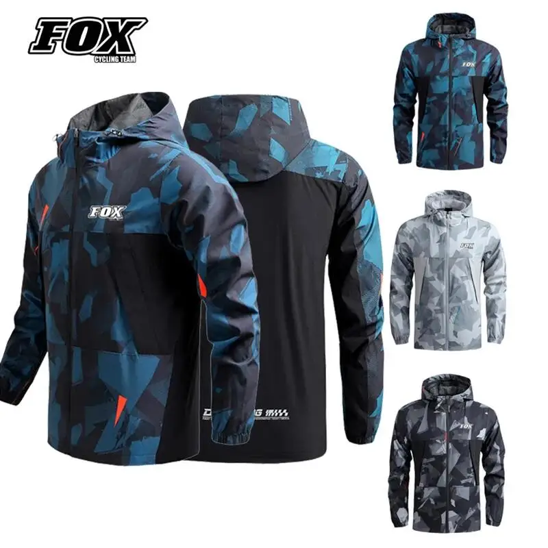 

Biker Raincoat FOX Cycling Team Mountain Bike Jacket Men's Windproof MTB Windbreaker Bicycle Clothing Coupe Vent Cyclisme Homme