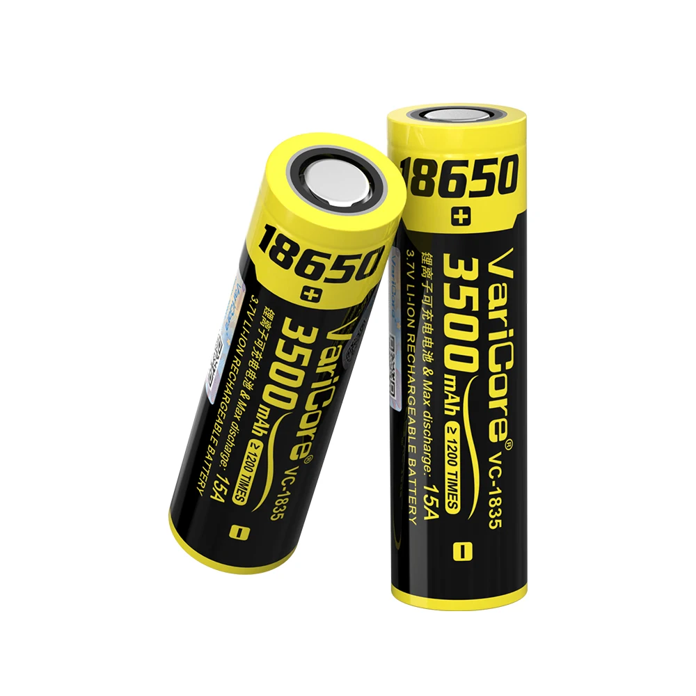 VariCore Baterai Lithium Isi Ulang Baru 18650 3.7V 3500MAh Vc-1835 Debit 15A untuk Senter LED