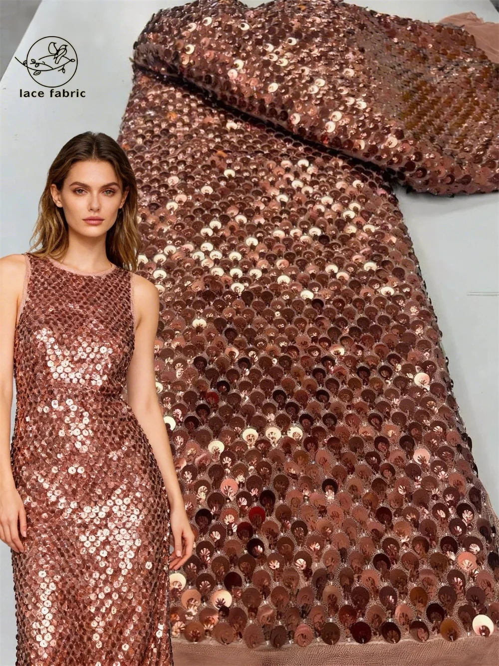 

Африканское кружевное тюлевое полотно 2026: высококачественная французская ткань с пайетками, вышивка с пайетками, тюль для нигерийских платьев, 5 ярдов для шитья