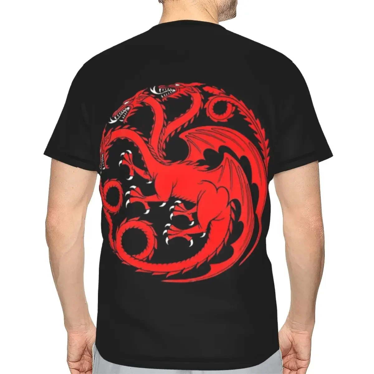House Targaryen polyester T-Shirt Men'sFunny T Shirts Men Round Neck Short Sleeve