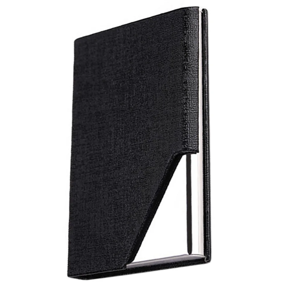 حامل بطاقات العمل من الفولاذ المقاوم للصدأ باللون الأسود الأنيق، منظم صندوق الائتمان، لمسة نهائية احترافية #3