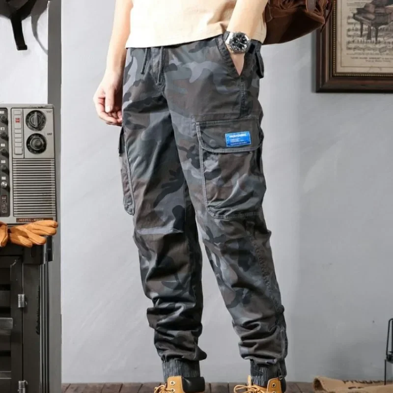 Pantalones multibolsillos hombre Otoño Invierno camuflaje Harem pantalones Cargo para hombres Camo multibolsillos lujo Emo nuevo en pantalones calle