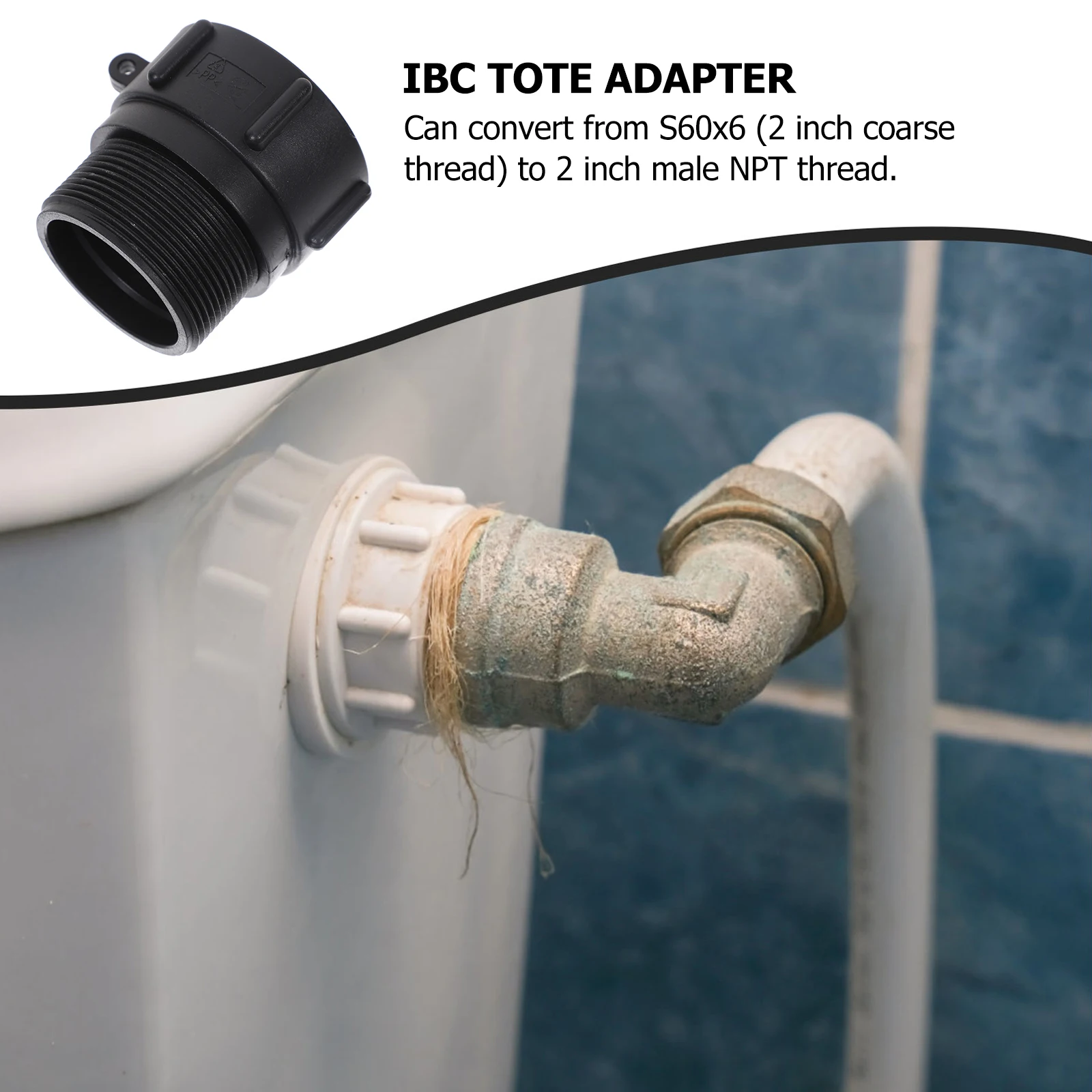 

Water Tank Connector IBC Adapter to NPT Food Grade Leakproof Plastic Fittings Garden Hose IBC Tote Converter for Travel