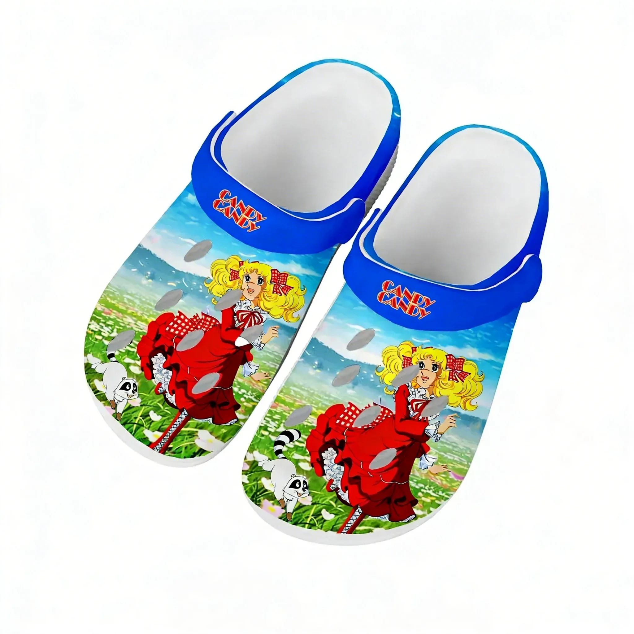 

Удобные модные сабо Candy Candy для мужчин и женщин, для дома и сада, с возможностью индивидуального заказа, дышащие пляжные шлепанцы с отверстиями