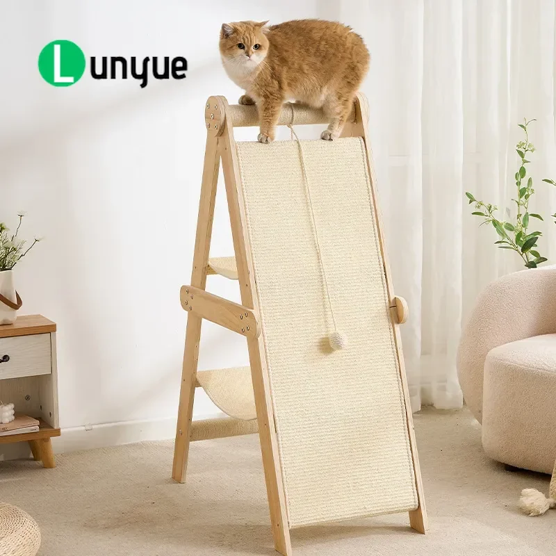Multi Layer Cat Climbing Frame with Sisal Scratching Board Ladder Wear Resistant Non Crumbling Cat Villa Toy Integrated