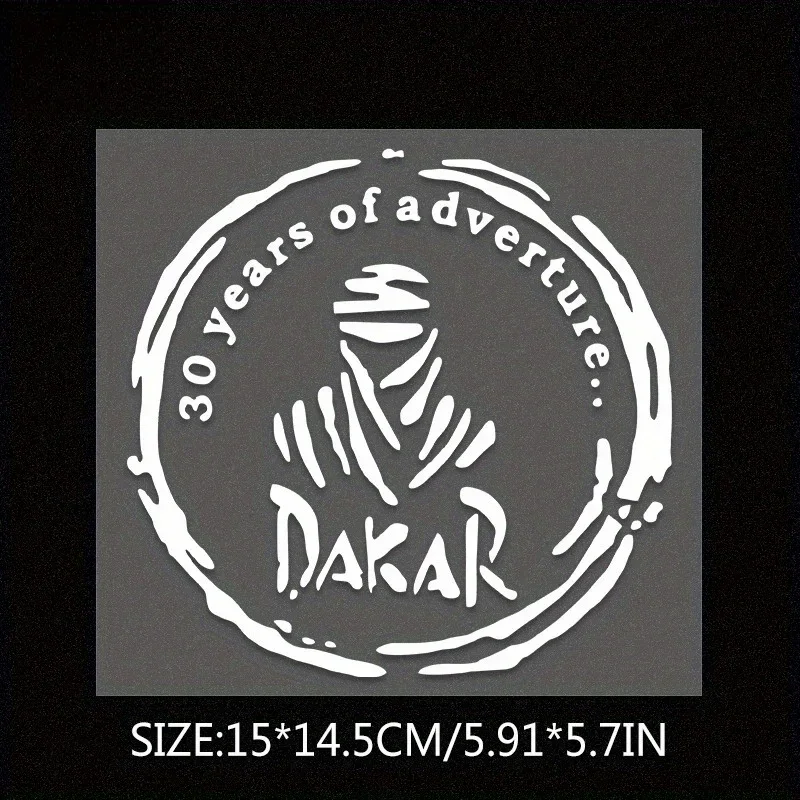 1Pc 2D Flat Dakar Rally Vinyl Sticker, Waterproof Decal for Car Motorcycle Decor, Holiday Gift