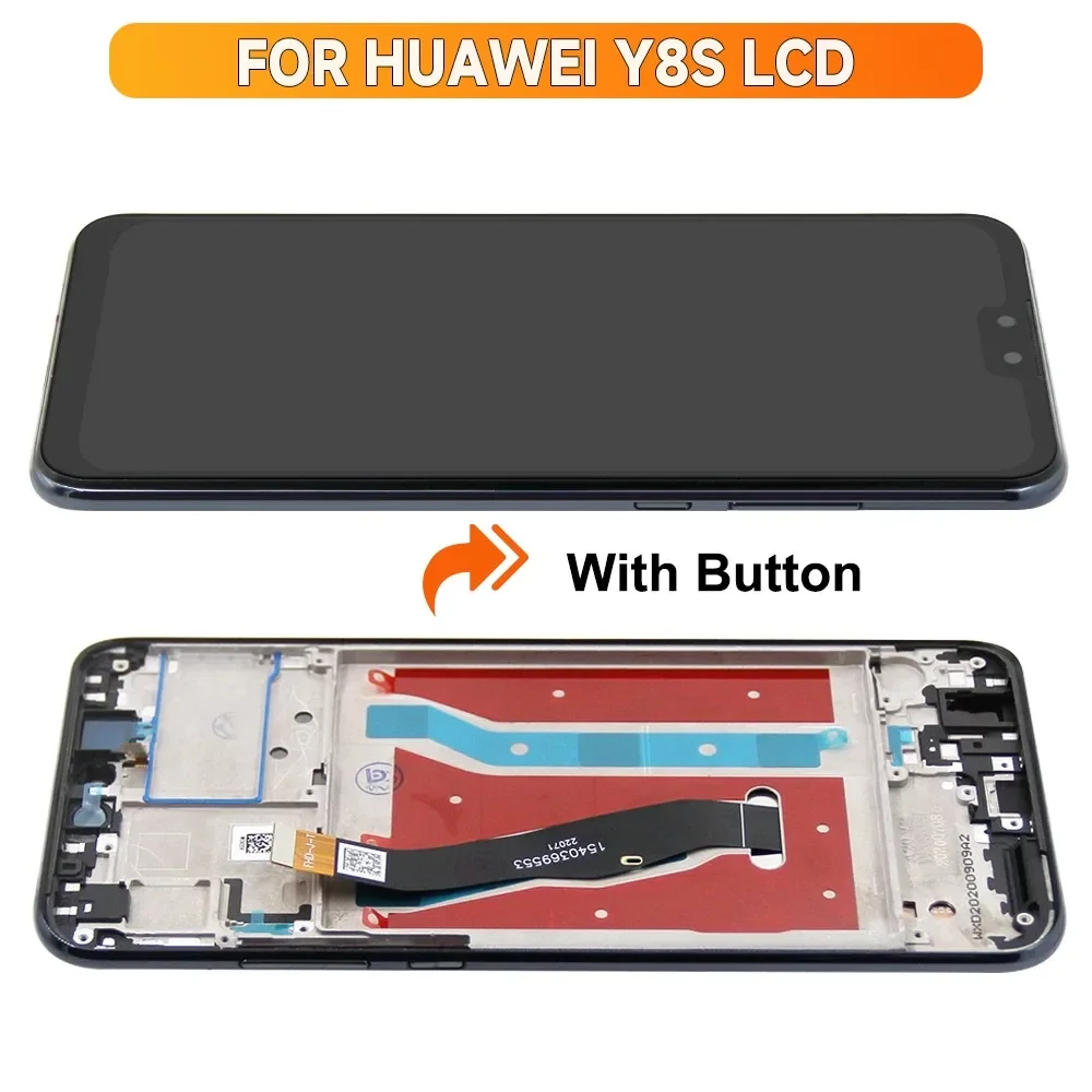 AMOLED 6.5\'\' For HUAWEI Y8S LCD JKM-LX1, JKM-LX2, JKM-LX3 Display Touch Digitizer For HUAWEI Y8S Screen with frame