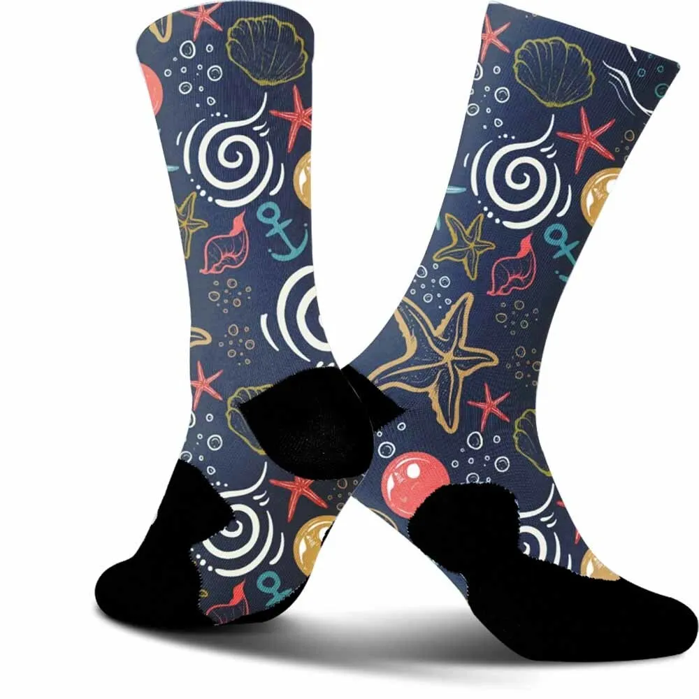 2024 new underwater creature pattern sports cycling socks, unisex, breathable and durable, moisture wicking, tightly fitting