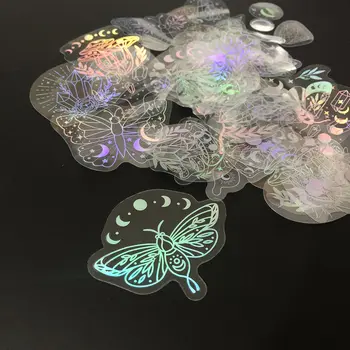 40 ks holografických třpytivých samolepek z PET, průhledných lesklých, vodotěsných, dekorativních obtisku na lahve s vodou, scrapbooking, notebook. 10 nejlepší prodej vodní bullet - №10