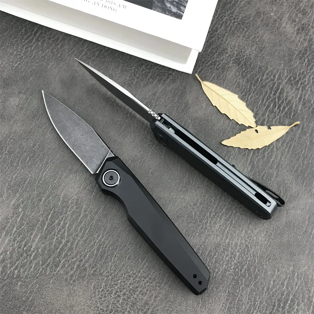 Pocket Tactical KS 7551 Assisted EDC Folding Knife CPM-D2 Stonewashed Blade Aluminum Alloy Handles Outdoor Camping Hunting Tool