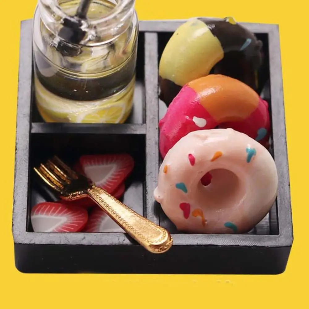 Resin Simulation Food Toy Scene Model Cake Sushi Box Lunch Dollhouse Miniature Snack Drink Dolls Accessories Miniature Model