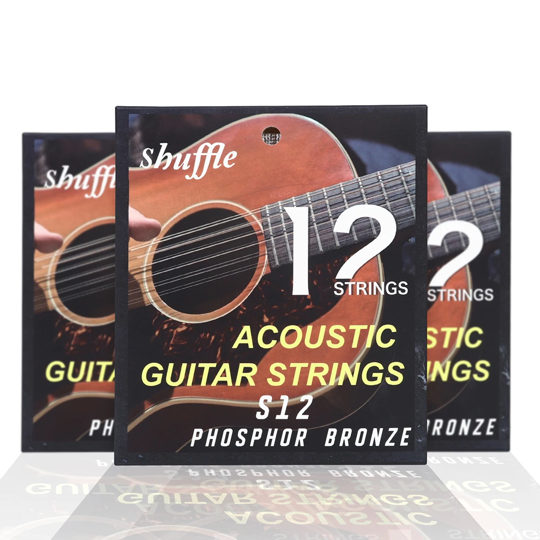 Shuffle S12 Acoustic Guitar Strings 12pcs Phosphor Copper Folk Guitar String Stringed Instrument Replacement Accessories