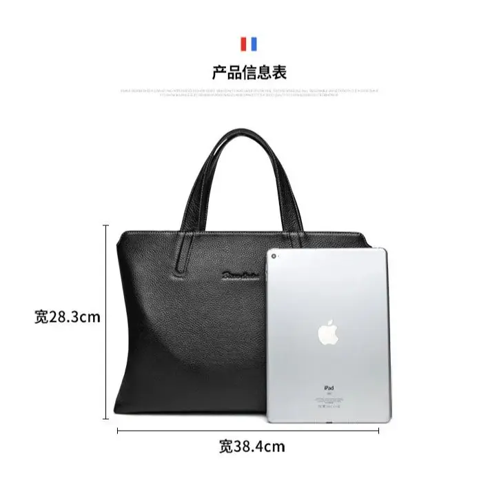 BISON DENIM New Luxury Genuine Leather Business Men\'s Briefcase Soft Cowhide Male Tote Handbag Laptop Document Office Work Bag