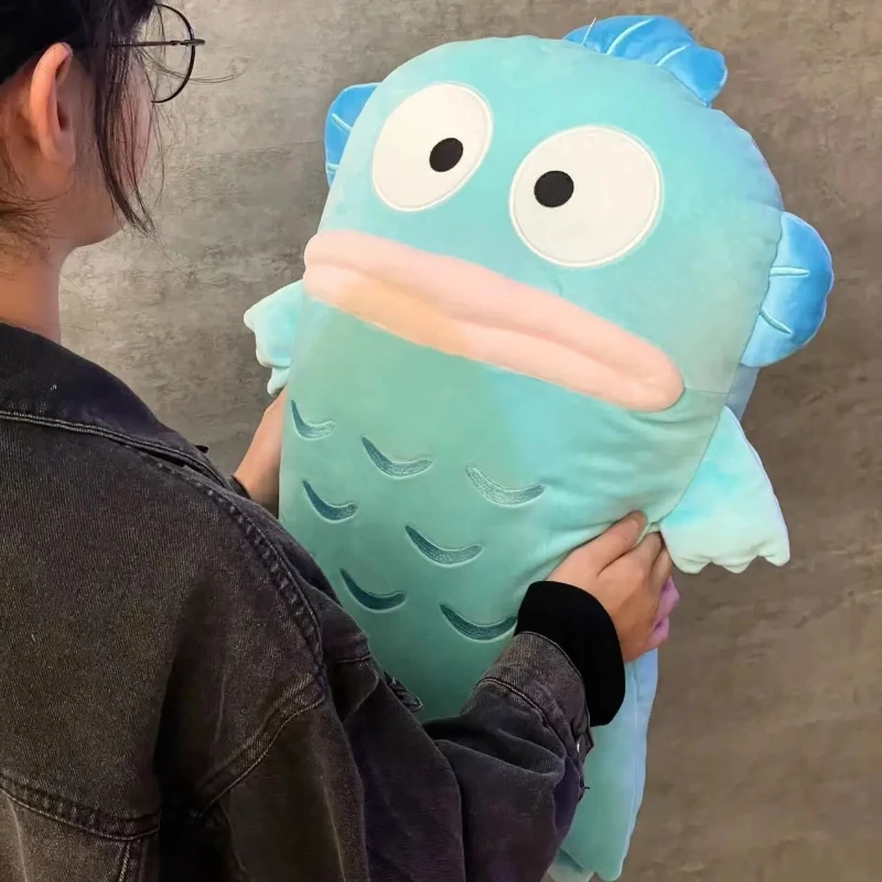 55cm anime hangyodon pelúcia macia boneca brinquedo volta almofada confortável dos desenhos animados lance travesseiro crianças presente de aniversário de natal